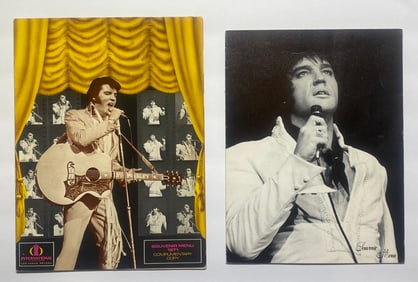 2 Elvis Presley Las Vegas Hilton International Souvenir Menus 1970 & 1971