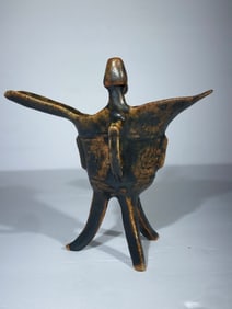 Chinese Clay pottery archaic form Libation cup