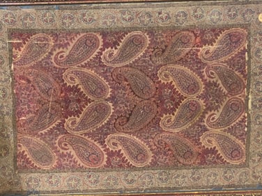 Antique India IIndian Paisley Pattern Rug VERY OLD