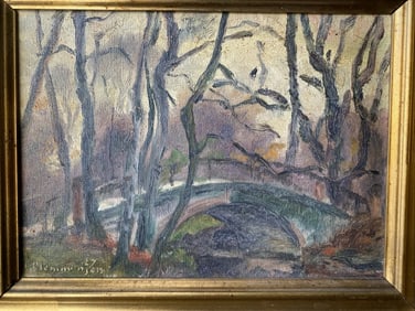 Clemmen J Clemmensen (1885 - 1964) Fauvist Landscape Oil Painting Signed 1927