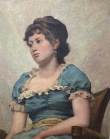 Claude Emile Schuffenecker (1851 - 1934) Oil Painting of Madame Schuffenecker Dated 1885