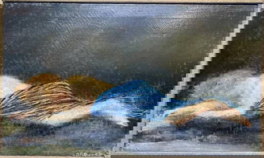 Sallie Blyth Ramsay Mummert (1888 - 1938) Oil painting of reclining nude Texas artist 1916: Sallie Blyth Ramsay Mummert (1888 - 1938) Oil painting of reclining nude texas artist 1916..Size is 18&rdquo; x 30&rdquo;..With frame 24&rdquo; x 36&rdquo;
