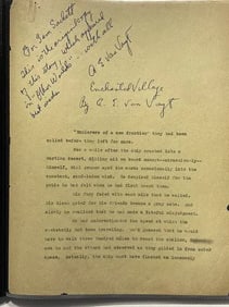Original Science Fiction Script by A E Van Vogt 1912-2000 Enchanted Village Very Rare