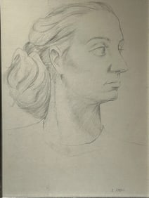 Emilio Amero Original Signed Pencil Drawing Of Lady Mexican Modernist Very RARE