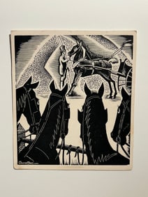 Grover Page woodblock print circa 1938