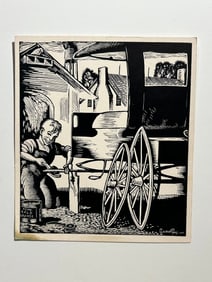 Grover Page woodblock print circa 1938