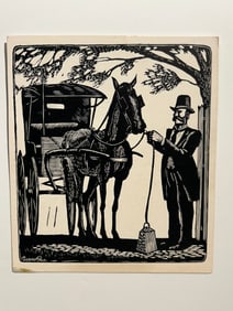 Grover Page woodblock print circa 1938