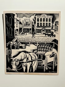 Grover Page woodblock print circa 1938