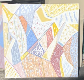Ted Knerr New York Abstract Cubist Color Field Oil Painting Listed Exhibitions
