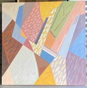 Ted Knerr New York Abstract Cubist Color Field Oil Painting Listed Exhibitions