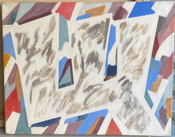 Ted Knerr New York Abstract Cubist Color Field Oil Painting Listed Exhibitions