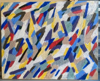 Ted Knerr New York Abstract Cubist Color Field Oil Painting Listed Exhibitions