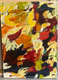 Ted Knerr New York Abstract Cubist Color Field Oil Painting Listed Exhibitions 1950s