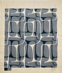 John Little (1907 - 1984) Original Wall Paper Design Gouache Painting New York