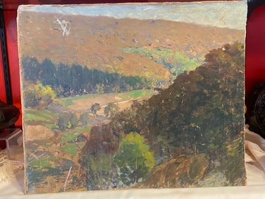Franz Albert Bischoff Style landscape Painting circa early 20th Century