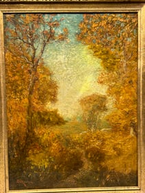 Franklin Dehaven Autumn Landscape oil painting signed