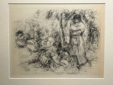 Renoir Lithograph Les Laveuse Vollardd Suite..Image size iz 6" x 9"