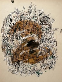 Norman Wilfred Lewis (1909 - 1979) Abstract Pen & Ink Watercolor Mixed media