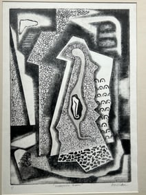 Jay Jesse McVicker (1911 - 2004) original Embryonic Form etching Signed