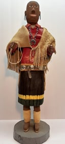Vintage Navajo Folk Art Wood Carving Figure 18” Tall Dated 1972 RARE