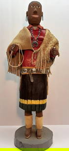 Vintage Navajo Folk Art Wood Carving Figure 18” Tall Dated 1972 RARE: Vintage Navajo Folk Art Wood Carving Figure 18&rdquo; Tall Dated 1972 RARE