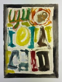 Paul Grady England (1918 - 1988) Original Abstract watercolor Mid Century