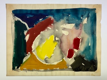 Paul Grady England (1918 - 1988) Original Abstract watercolor Mid Century