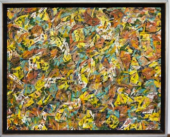 Jay Jesse McVicker (1911 - 2004) Original Abstract Oil Painting Signed Mid Century Circa 1950s