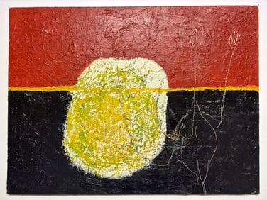 Mid Century Abstract oil painting signed Watson