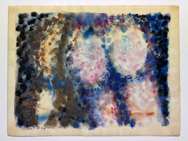 Paul Grady England Abstract Watercolor signed dated 1971