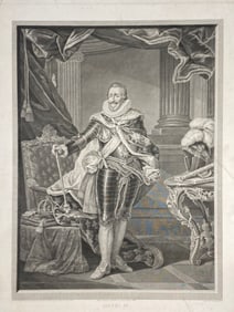 Old Masters Engraving Print Henry IV