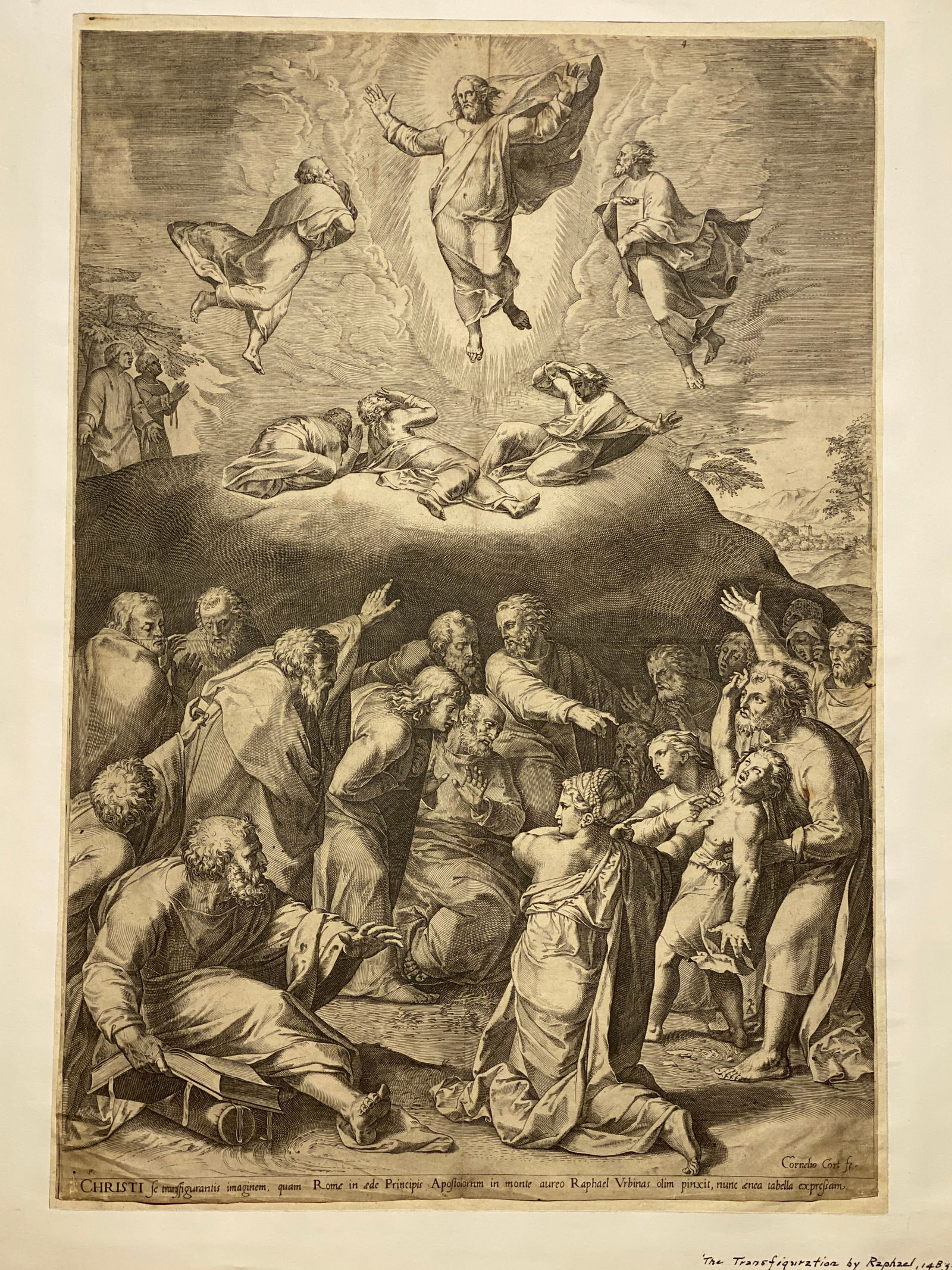 Transfiguration After Raphael Engraving By Cornelius Cort; Dutch School; Mid 16th century.: Transfiguration After Raphael Engraving By Cornelius Cort; Dutch School; Mid 16th century...Size is 15 1/2” x 22 1/4”.Our Starting price and estimate may not be accurate as related to the