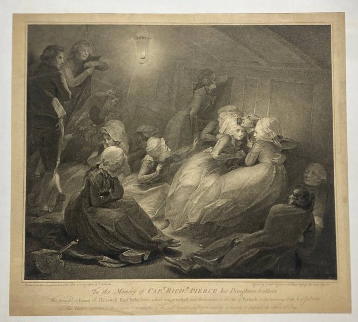 Engraving of the Shipwreck of the Halswell after Stothard London 1786: The Wreck of the Halsewell," based on a painting by Thomas Stothard. Old Masters Print..Our Starting price and estimate may not accurate as related to the item. We are starting most things at only