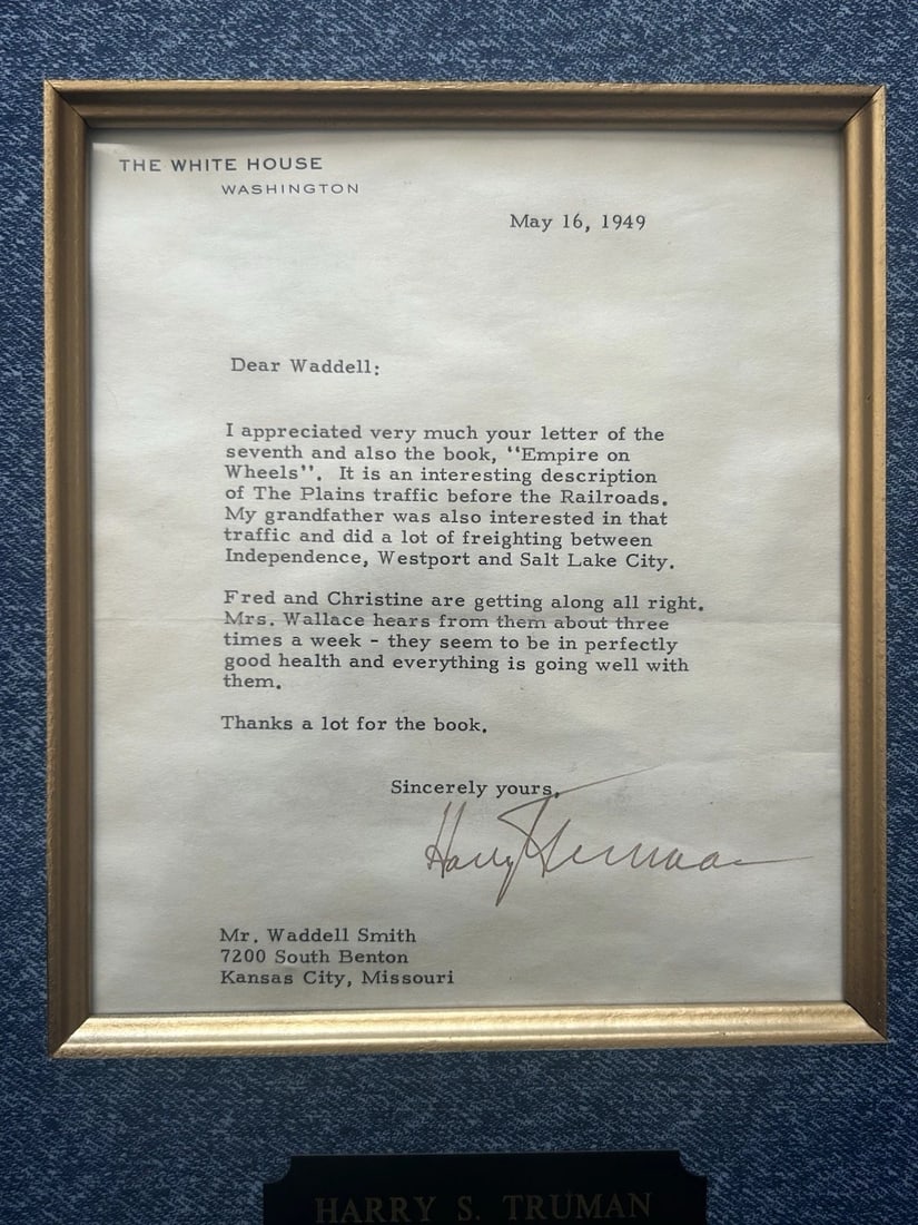 Harry Truman Autograph Typed Letter Signed White House Stationary Good Content: Harry Truman Typed Letter Signed White House Stationary Good ContentTotal framed size is 17” x 24”.. nicely framed!Excellent condition.