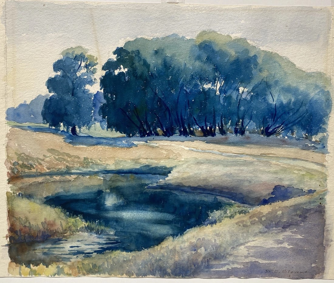 William Oliver Stevens 1878-1955 Rare Landscape Watercolor Painting Illustrator: William Oliver Stevens 1878-1955 Rare Landscape Watercolor Painting Illustrator...Size is 12" x 14"..