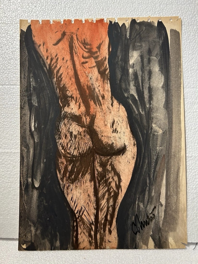 Harold Cohn 1908-1982 Modernist Mid Century Nude Mixed Media Painting: Harold Cohn Modernist Mid CenturySize is 14” x 10”Mixed media on paper.Condition: See picsHarold Cohn was born in 1908 in Detroit, MI, and also lived in Island Hts, New Jersey. Cohn worked