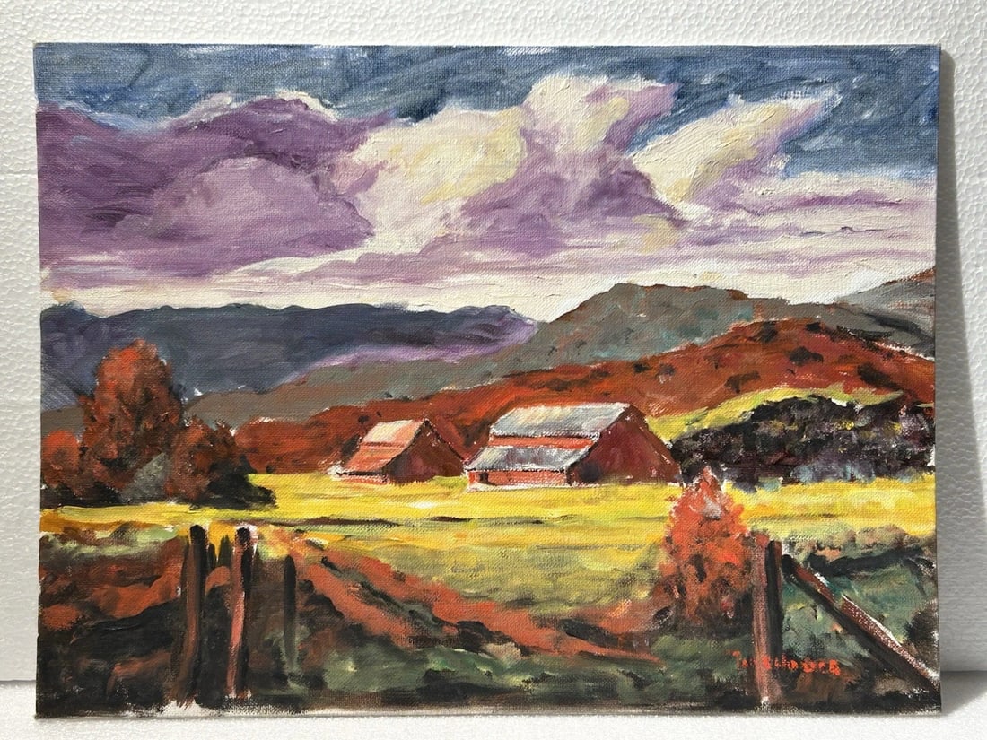 Paul Beaden Hudder 1897-1991 Oil Painting Beautiful Landscape With Barn Signed: Paul Beaden Hudder 1897-1991...Oil on canvas board.Size is 16” x 20”Excellent condition..Paul Beaden Hudder 1897-1991A Native of Gloucester, Massachusetts., he was born July 5, 1897, and w