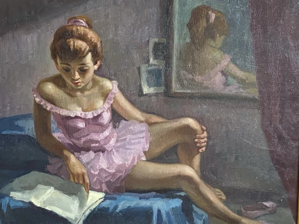 Joan Torras Viver Oil Painting Of A Ballerina Beautiful Signed: Joan Torras Viver Oil Painting Of A Ballerina Beautiful SignedSize is 20” x 24”..With frame 30” x 34”..Excellent condition..