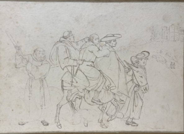 Old Masters Drawing Unknow Artist signed: Old Masters Drawing Unknow Artist ----size 7 1/4" x 10 1/2"..