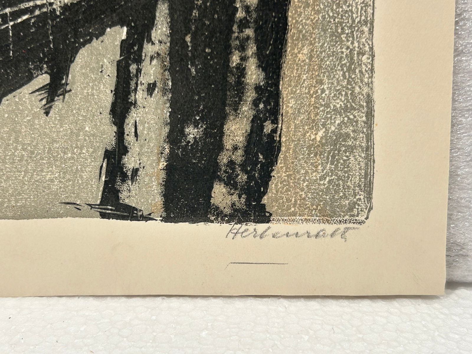 Mid Century Absract Lithograph Signed - 2