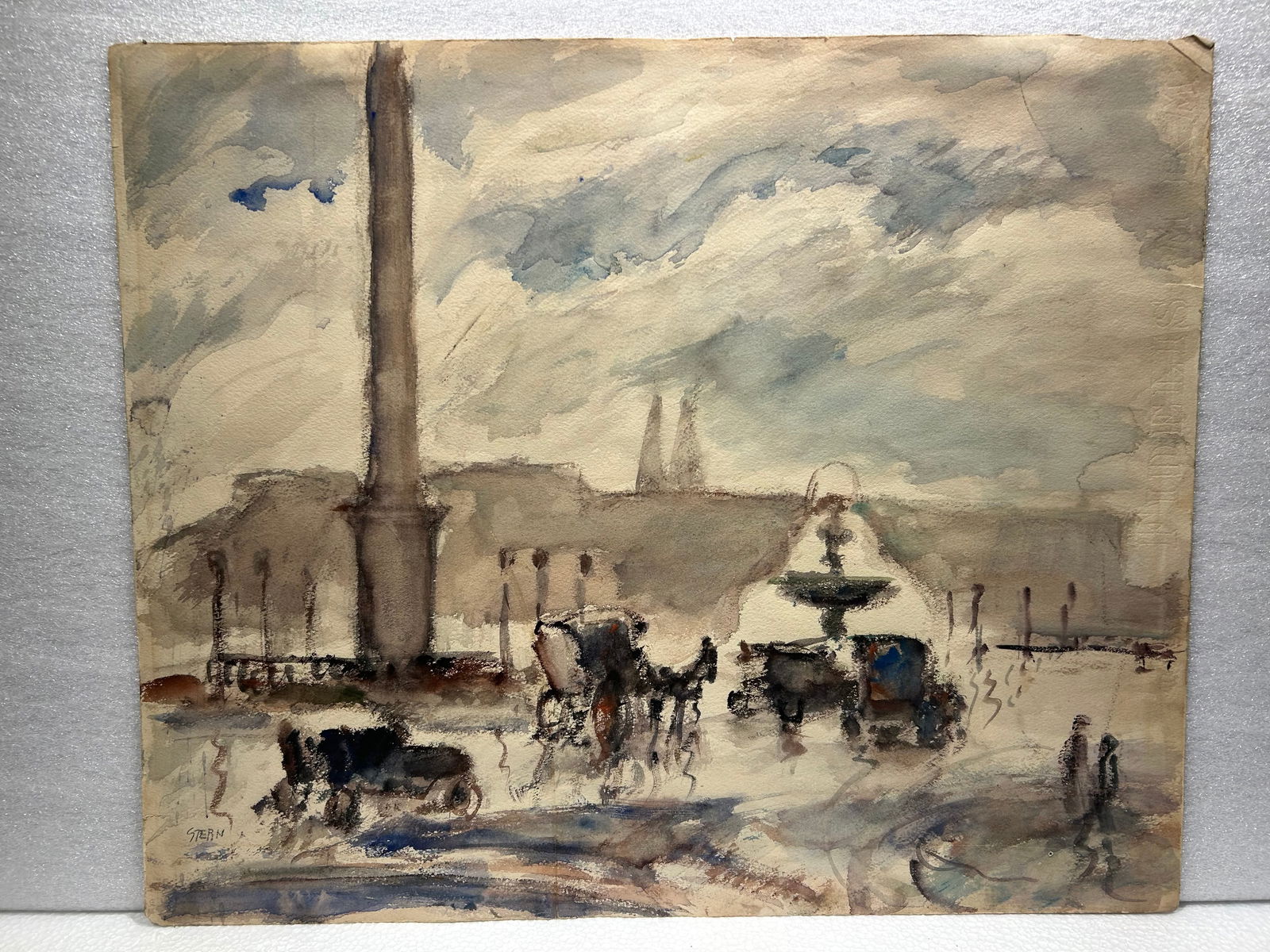 Ernst Stern 1876-1954 Original Watercolor Paris Painting signed: Ernst Stern 1876-1954 Original Watercolor Painting signed..15" x 18"..
