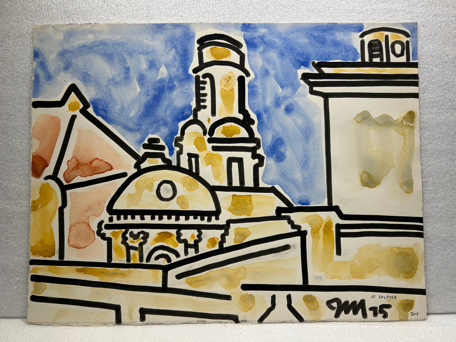 James McCray 1912-1993 California Modernist Watercolor: James McCray 1912-1993 California Modernist Watercolor..13”X 17”..