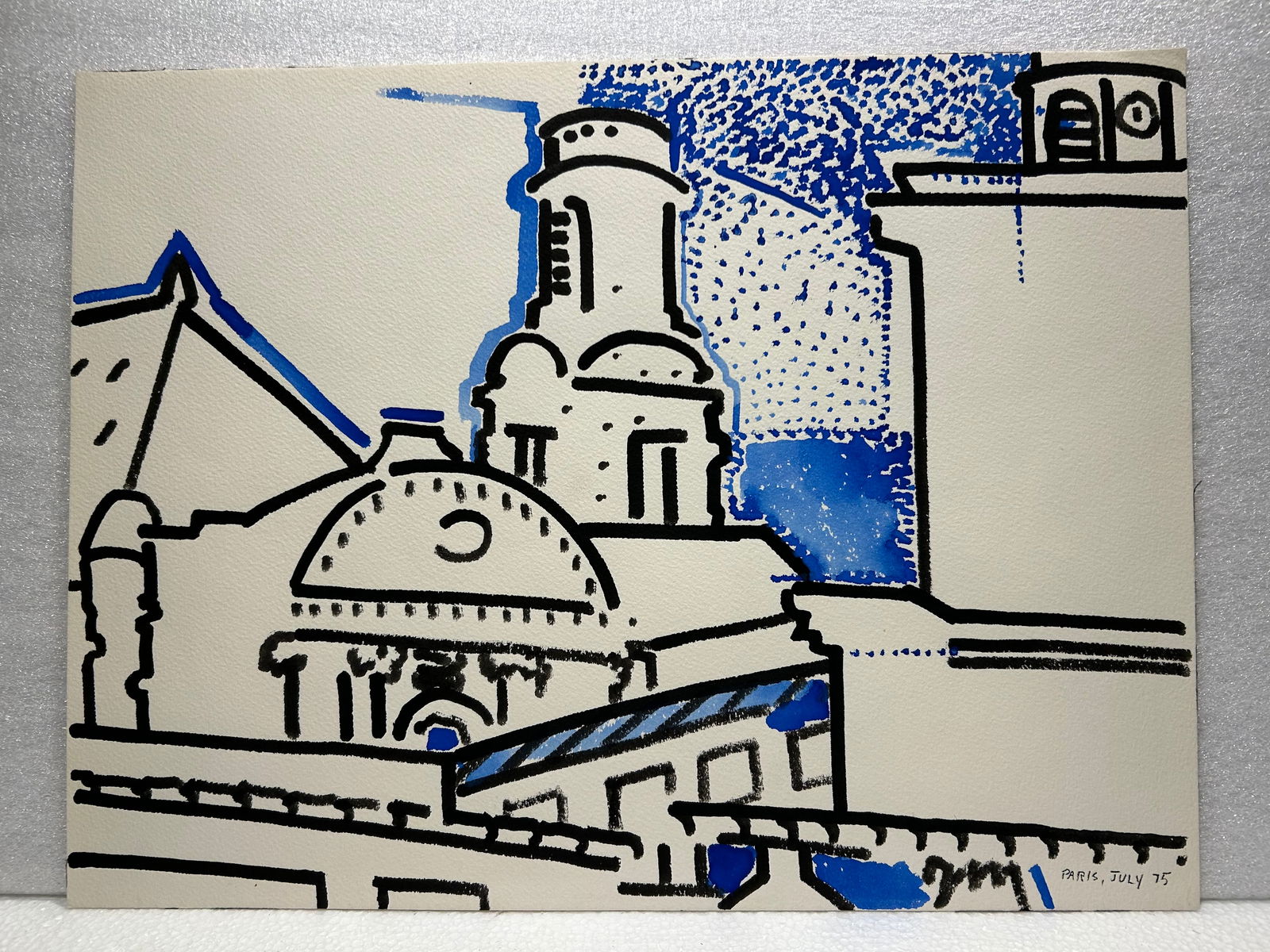 James McCray 1912-1993 California Modernist Watercolor: James McCray 1912-1993 California Modernist Watercolor 12" x 16"