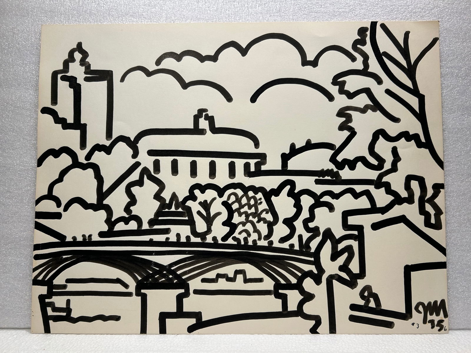 James McCray 1912-1993 California Modernist Watercolor: James McCray 1912-1993 California Modernist Watercolor 12" x 16"