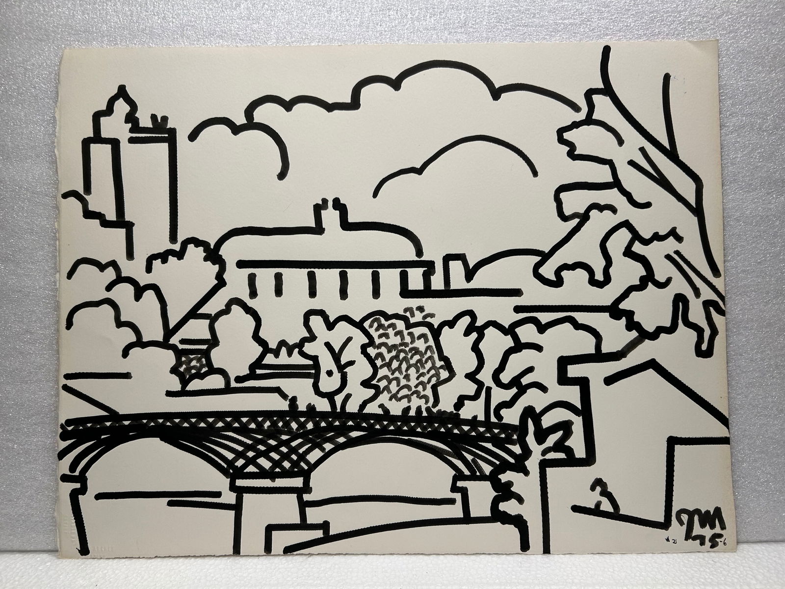 James McCray 1912-1993 California Modernist Watercolor: James McCray 1912-1993 California Modernist Watercolor 12" x 16"