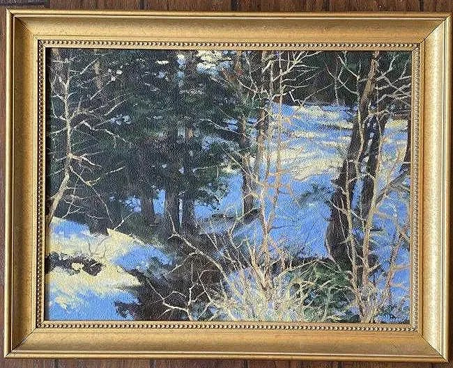 John Wilkinson Oil painting titled “the way to the river”: John Wilkinson Oil painting titled “the way to the river” ..Oil on Masonite ..18” x 24”.. 22" x 28"