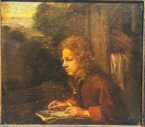 17th Century Rembrandt School Oil Painting on Panel: 17th Century Rembrandt School Oil Painting on Panel…. Panel size is 6 3/8” x 5 1/2”.. total size with frame is 11” x 10 5/8”..