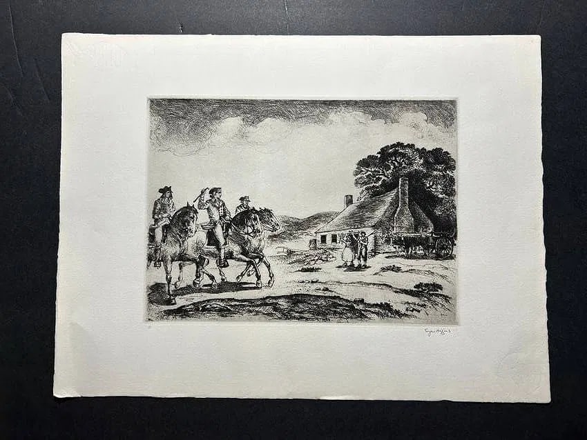 Eugene Higgins Signed Etching George Washington - 2