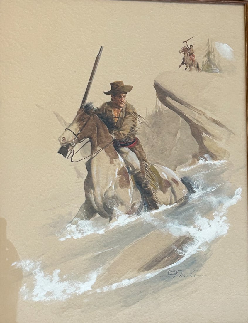 Gerald McCain original Mixed media illustration titled The Scout”: Gerald McCain original Mixed media illustration titled The Scout”..