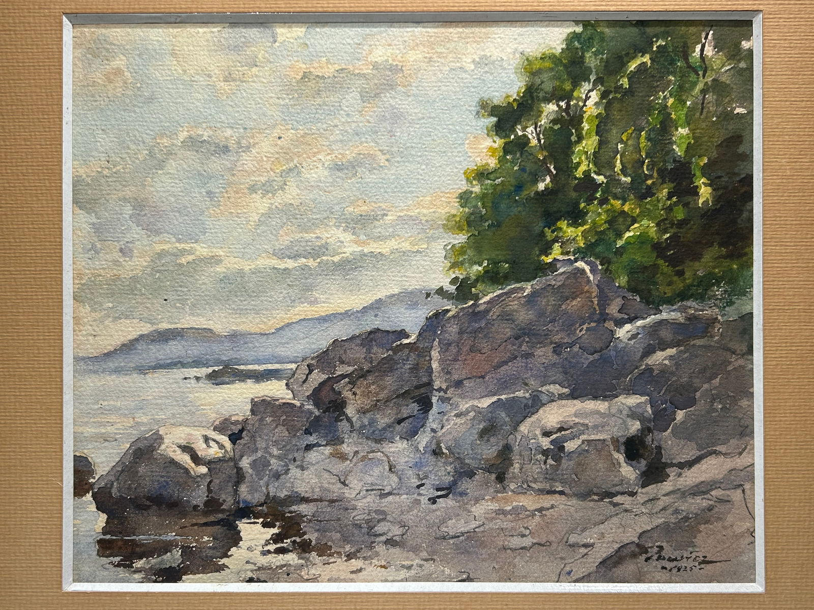 Mystery artist watercolor Signed dated 1925: Mystery artist watercolor Signed dated 1925 ..Size is 12” x 14”